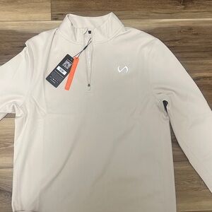 Men's Light Beige Quarter-Zip Jacket